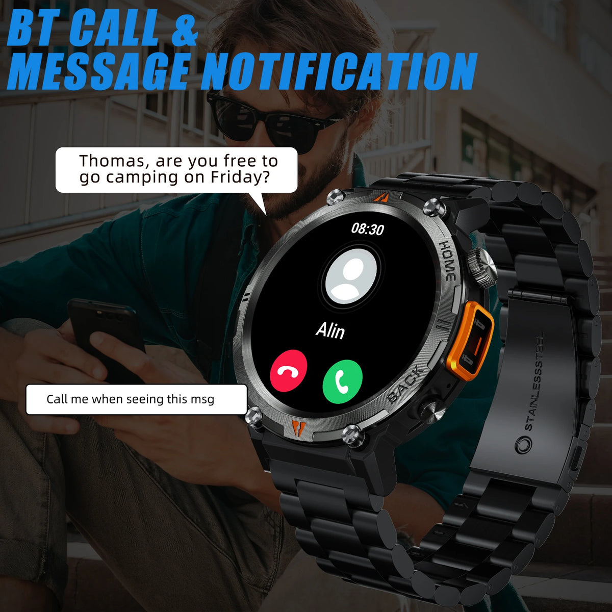 LaNikar Bluetooth Calling Smart Watch With Health And Fitness Tracking
