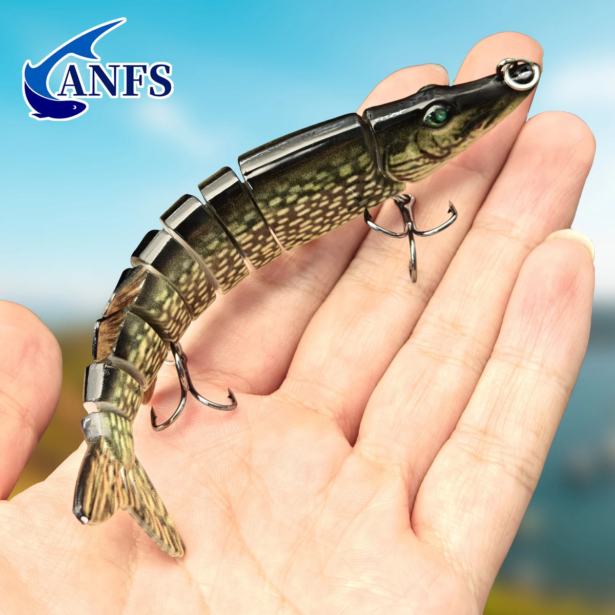 ANFS 3pcs Multi-Jointed Swimbait Fishing Lure – Slow Sinking Hard Bait for Freshwater & Saltwater